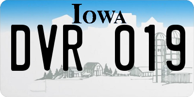 IA license plate DVR019