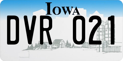 IA license plate DVR021