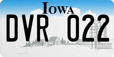 IA license plate DVR022