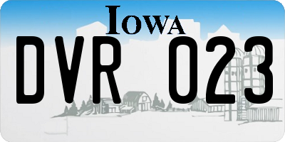 IA license plate DVR023