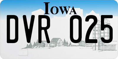 IA license plate DVR025