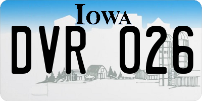 IA license plate DVR026