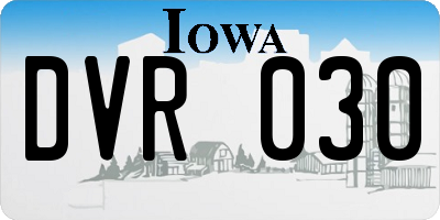 IA license plate DVR030