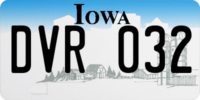 IA license plate DVR032