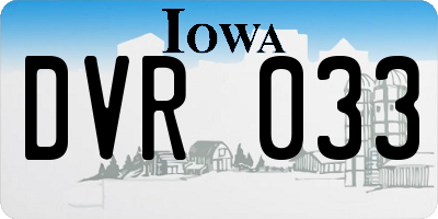 IA license plate DVR033