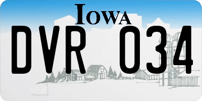 IA license plate DVR034
