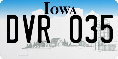 IA license plate DVR035
