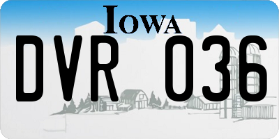 IA license plate DVR036