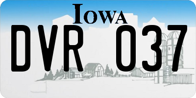 IA license plate DVR037