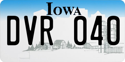 IA license plate DVR040