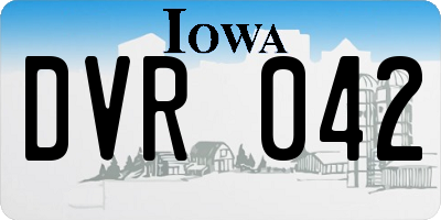 IA license plate DVR042