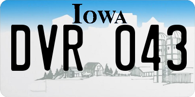 IA license plate DVR043