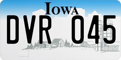 IA license plate DVR045