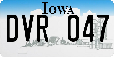 IA license plate DVR047