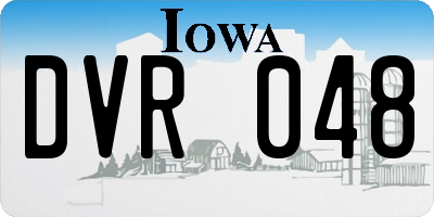 IA license plate DVR048