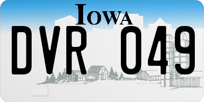 IA license plate DVR049