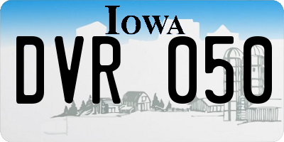 IA license plate DVR050