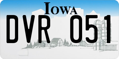 IA license plate DVR051