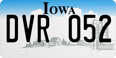 IA license plate DVR052