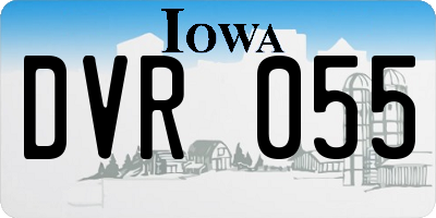 IA license plate DVR055