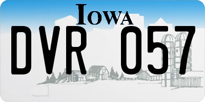 IA license plate DVR057