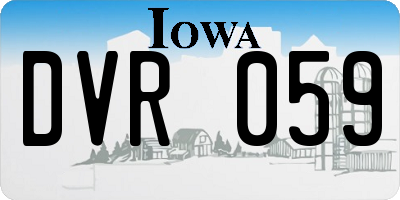 IA license plate DVR059