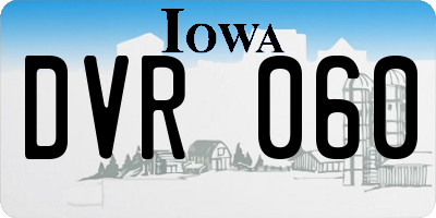 IA license plate DVR060