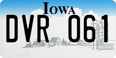 IA license plate DVR061