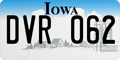 IA license plate DVR062