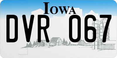 IA license plate DVR067