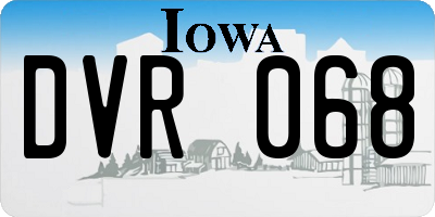 IA license plate DVR068