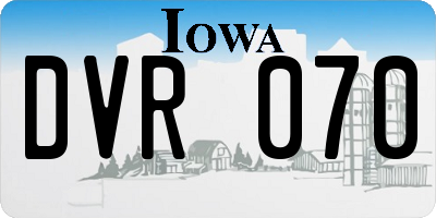 IA license plate DVR070