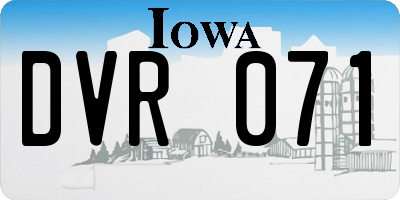 IA license plate DVR071