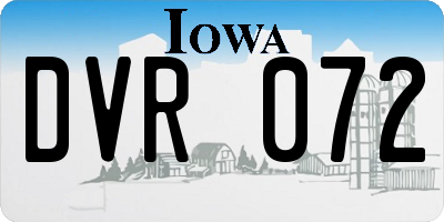 IA license plate DVR072