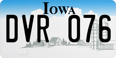 IA license plate DVR076