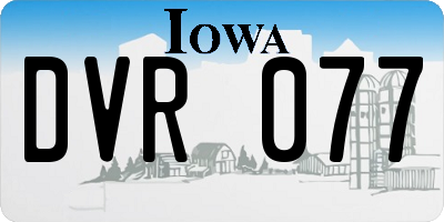 IA license plate DVR077
