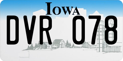IA license plate DVR078