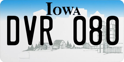 IA license plate DVR080