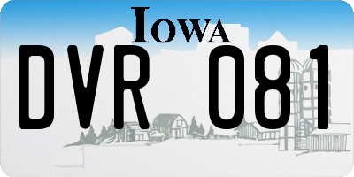 IA license plate DVR081