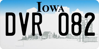 IA license plate DVR082