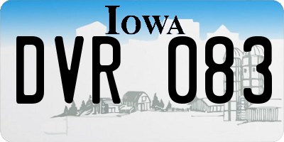 IA license plate DVR083