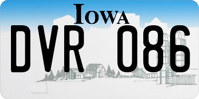 IA license plate DVR086