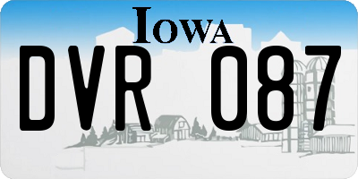IA license plate DVR087