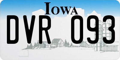 IA license plate DVR093