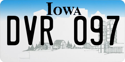 IA license plate DVR097