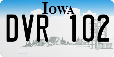 IA license plate DVR102