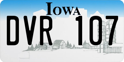 IA license plate DVR107