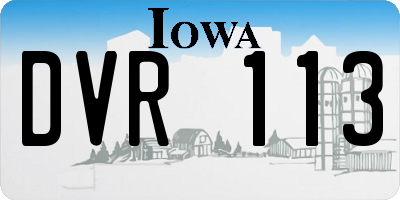 IA license plate DVR113