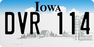 IA license plate DVR114