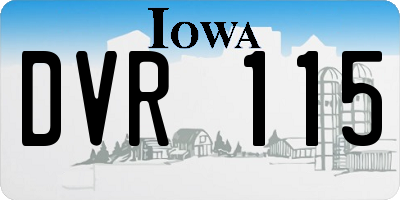IA license plate DVR115
